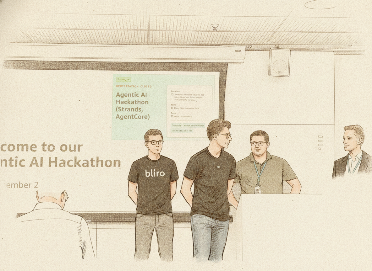 Bliro takes first place at AWS's Agentic AI Hackathon in Munich. The other teams are taking it beautifully.